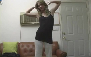 Nipple bound POV female in webcam