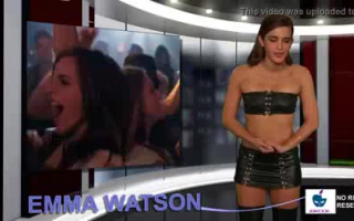 Emma Watson is sucking her boyfriend's thick cock and getting it inside her tight pussy.