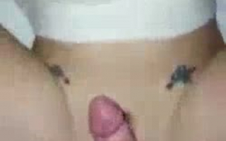 Skinny teen is getting filled up with a rock hard dick, in company with friends