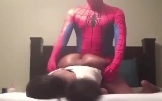 Red Spider is moaning while her partner is pounding her brains out, in her bedroom.