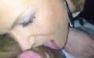 Hot step mom tries out some playing with her tits before getting a face full of cum