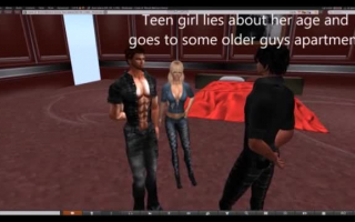 Ein ungezogenes Mädchen in einem weißen Gewand masturbiert vor einem Kerl auf dem Boden