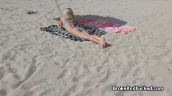 amateur beach blowjob